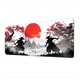 Mousepad gaming K0285-EP0814-HJ29456, suprafata optimizata pentru tracking precis, baza din cauciuc antiderapant, margini cusute, design samurai, multicolor