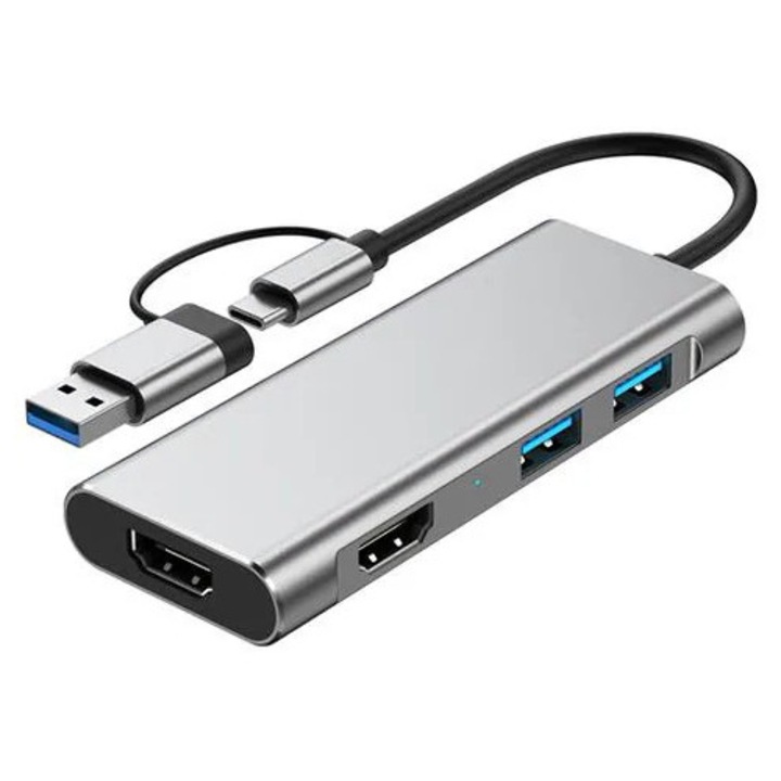 Statie de andocare USB 3.0 si Type-C, dual HDMI, 1080p
