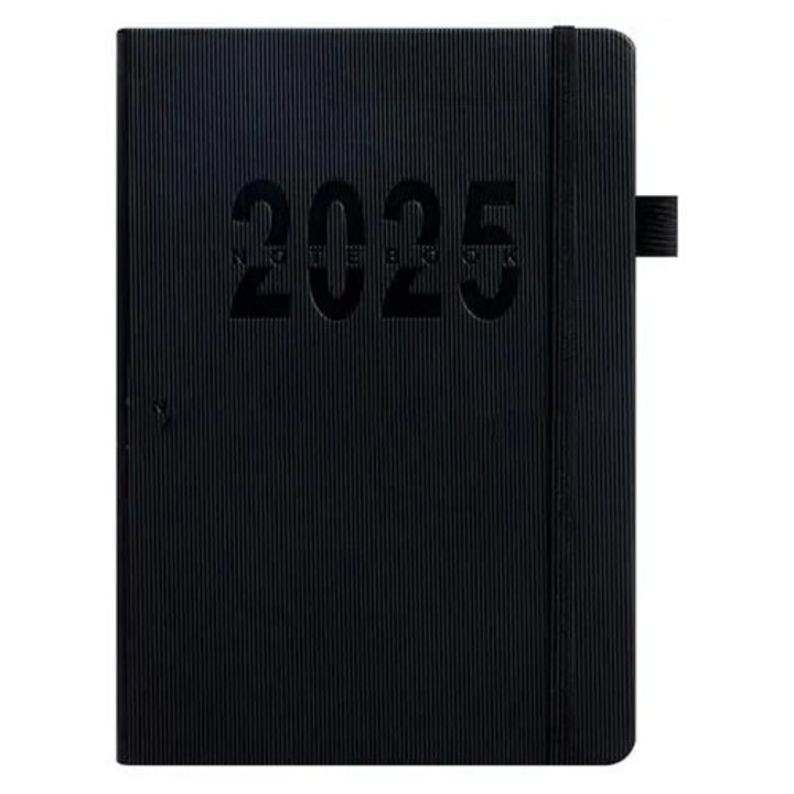 Agenda 2026 A5, cu file linate, coperta neagra cu elastic de prindere si bucla pentru pix, 180 file, K0285-EP0818-HJ38374