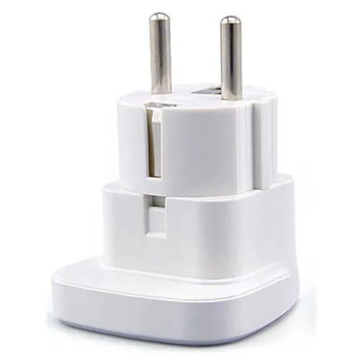 Adaptor de priza pentru calatorie K0285-EP0814-HJ34752, tip european, alb