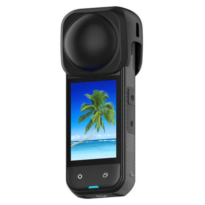 Силиконова защита за обектив за Insta360 X5 X4 черна