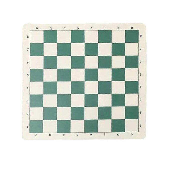 Tabla de sah pliabila, piele PU, 34x34cm, negru-alb si verde-alb