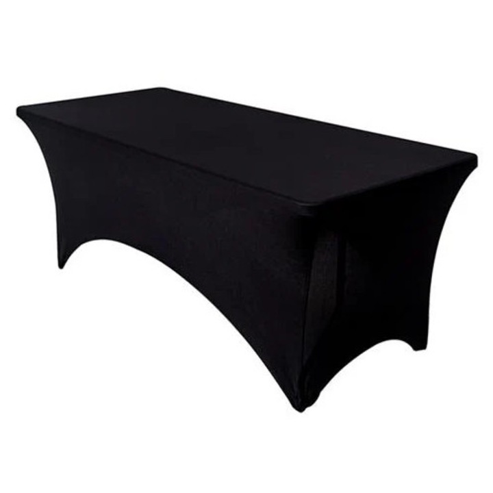 Elasztikus asztalterítő, fekete, négyzet alakú, 150x150cm
