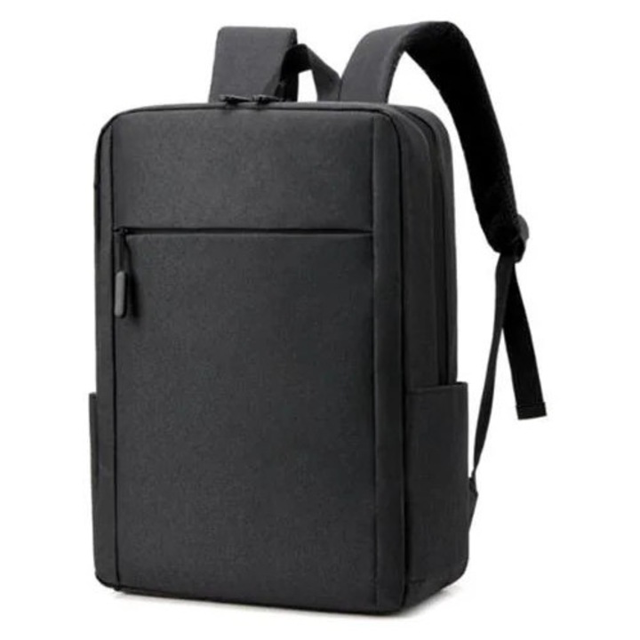 Rucsac laptop din nylon Oxford, impermeabil, cu buzunare laterale, model K0285-EP0818-HJ41244, negru, pentru 15,6 inch