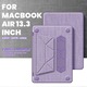 Husa laptop 13 inch, PC si material textil, suport magnetic, antiderapant, violet