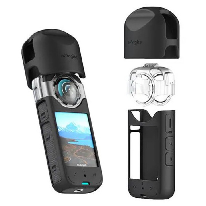 Калъф за защита на камера, силиконов, за Insta360 X3, черен