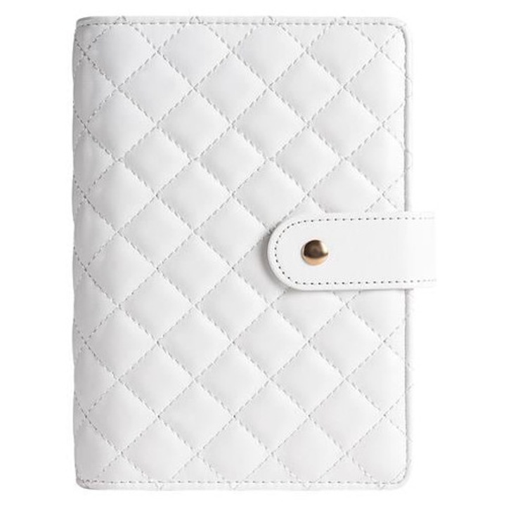 Set agenda A6 din piele PU, cu buzunare interioare si suport pentru pix, alb, K0285-EP0814-HJ35605
