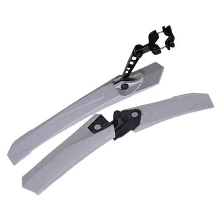 Aparatoare de noroi pentru bicicleta K0285-EP0818-HJ42189, extensibile cu prindere rapida, set 2 piese, gri