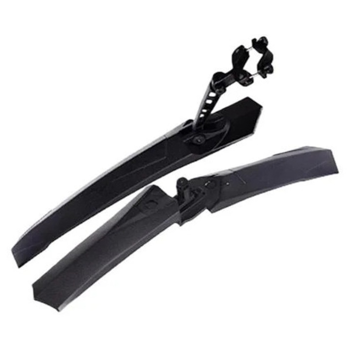 Aparatoare noroi pentru bicicleta K0285-EP0818-HJ42243, sistem quick release, extinse si largite, compatibile MTB/pliabile, negru, set 2 buc.