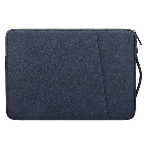 Husa pentru laptop, textil, protector anti-soc si anti-static, cu fermoar si maner lateral, K0285-EP0818-HJ41213, bleumarin, 14.1"