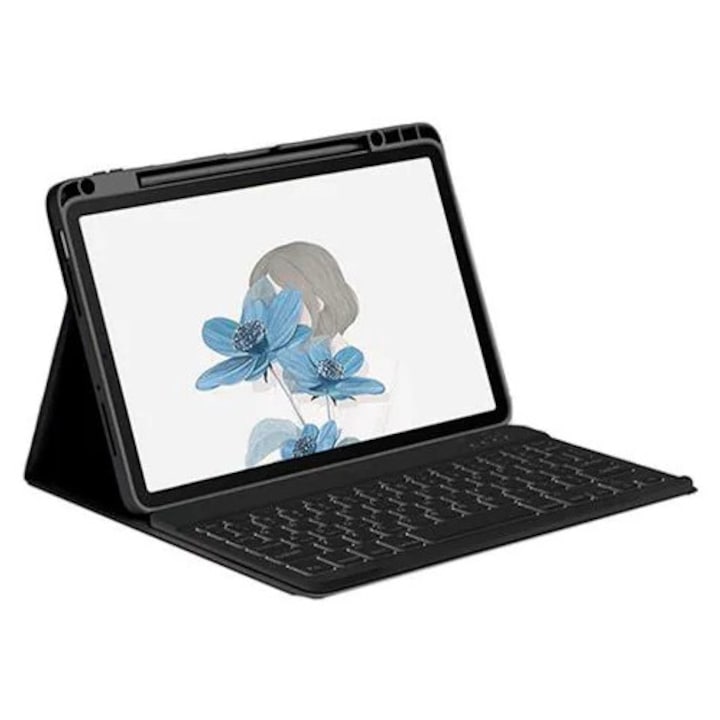 Husa cu tastatura Bluetooth pentru Xiaomi Pad 6s Pro, negru, 12.4 inch