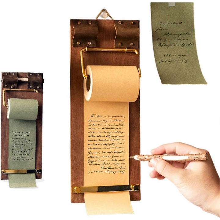 Set clipboard notite lemn retro, cafea, 30x22cm