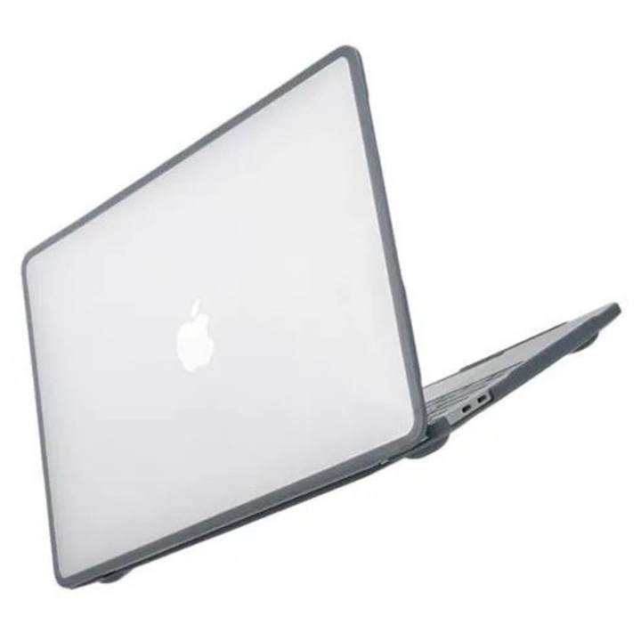Husa protectoare transparenta neagra pentru laptop 16 inch, plastic TPU
