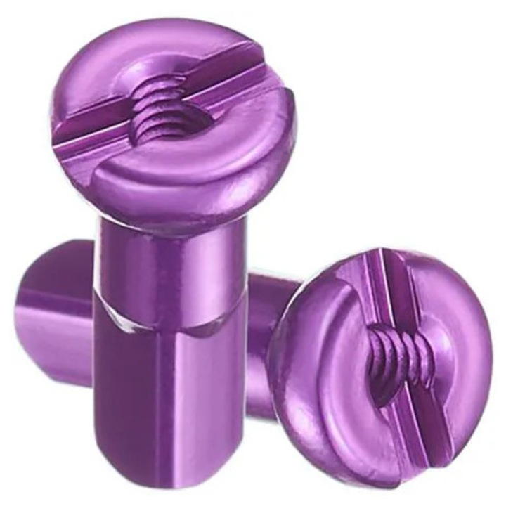 Niplu roata bicicleta aluminiu anodizat mov