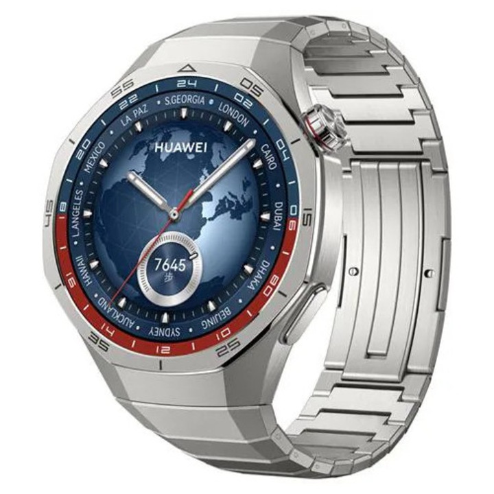 Титаниева каишка за часовник, съвместима с Huawei Watch GT 5 Pro, сребриста, 46 мм