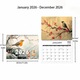 Calendar perete A4 pasari colibri 2026-2027 hartie