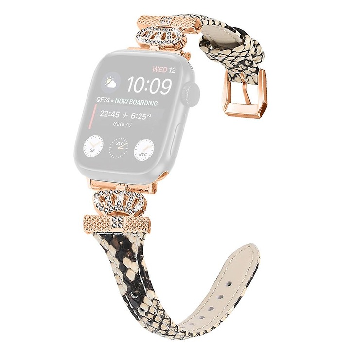 Curea smartwatch piele naturala multicolor 42x49mm set