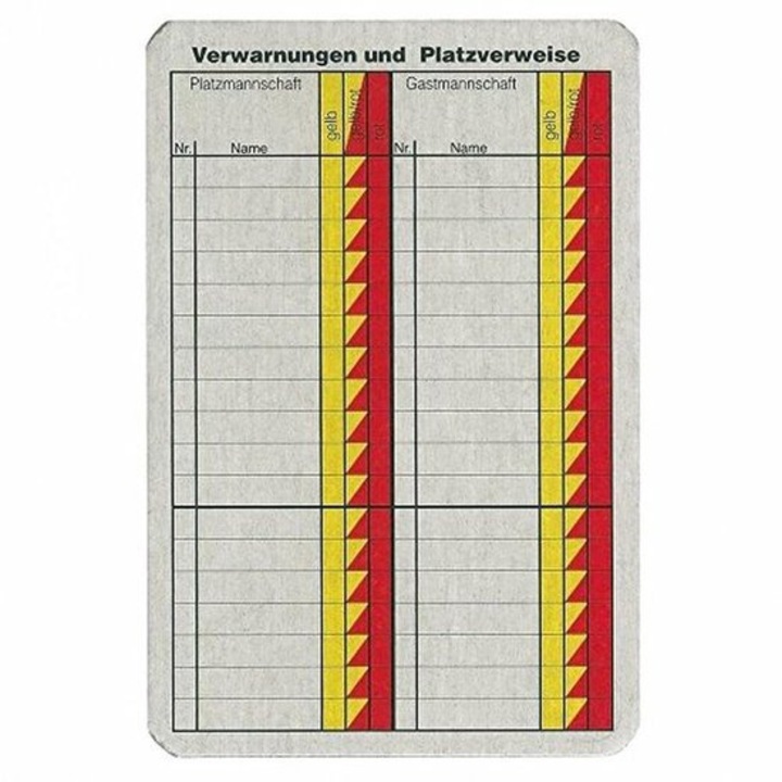 Set 50 carti de joc pentru arbitri fotbal alb 12x8cm