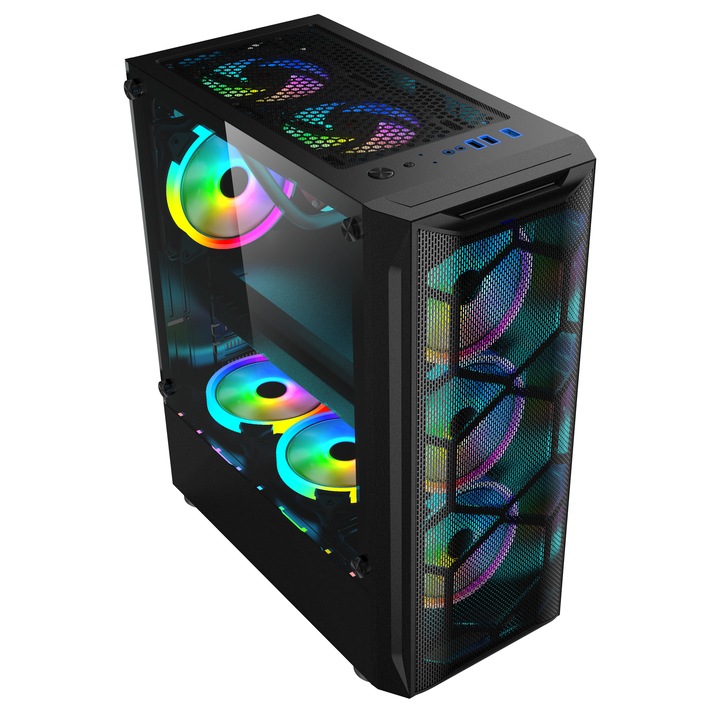 Настолен компютър PC Gaming ProGaming Diamond Intel Core i5-10400 до 4.3GHz, 32GB DDR4, SSD 1TB, RTX 3050 6GB, 4 включени вентилатора, Wi-Fi и инсталиран Windows 11