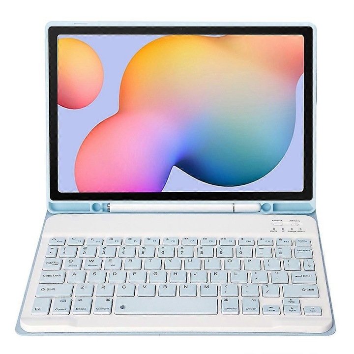 Tastatura Bluetooth cu husa din piele, multicolor, 10x25cm