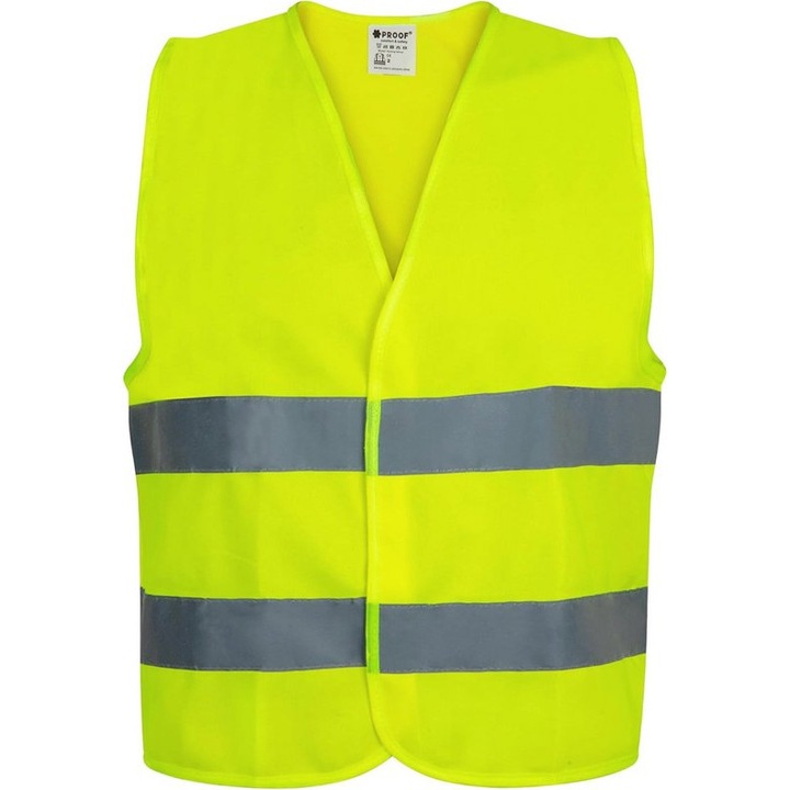 Fényvisszaverő biztonsági mellény autóba, sárga, S-XXXL