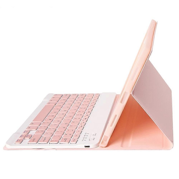 Tastatura Bluetooth cu husa din piele, multicolor, 10x25cm