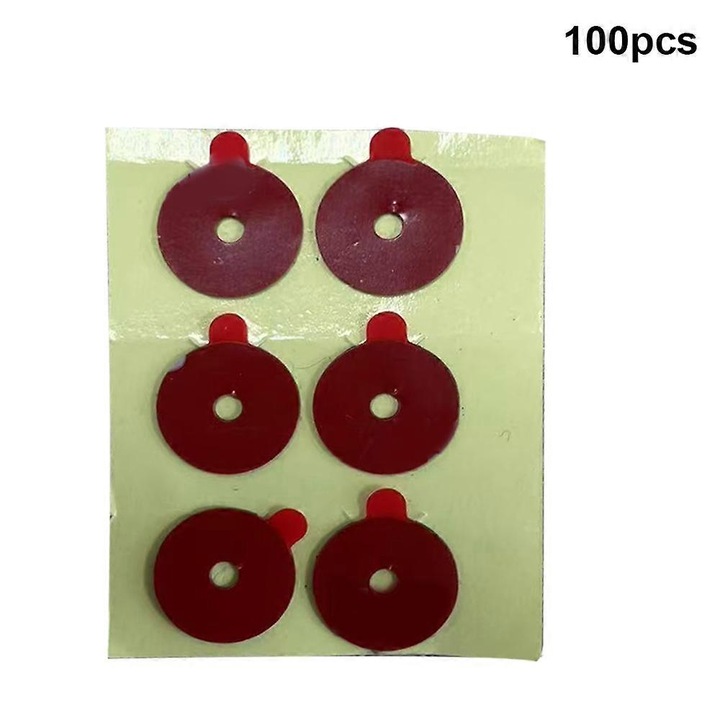Set 100 etichete rotunde autoadezive pentru alarme antifurt laptop, alb, compact