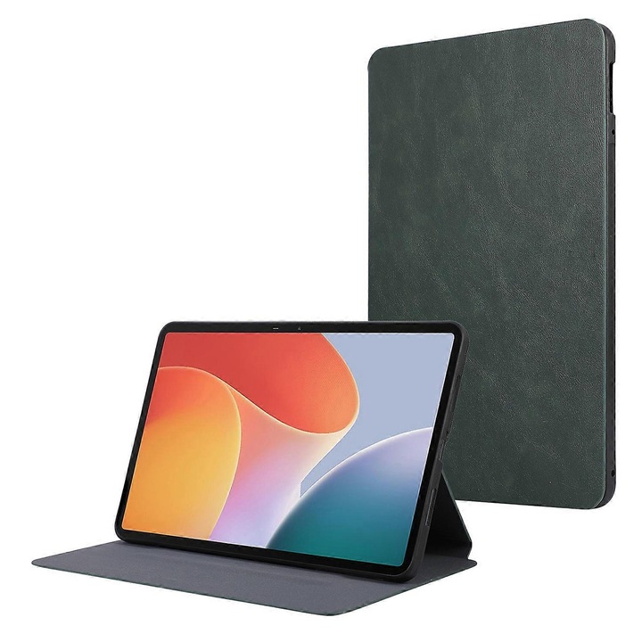 Husa tableta, piele PU si TPU, suport integrat, verde, Infinix Xpad
