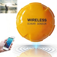 Detector de Pesti Sonar Wireless, Wulnar, Portabil, Aproximativ 30m Adancime, Raza 40m, Autonomie Max 10h, Aplicatie Dedicata Android si iOS, pentru Barca, Caiac, Pescuit la Copca si Pescuit Marin, 68x68x50cm, Galben