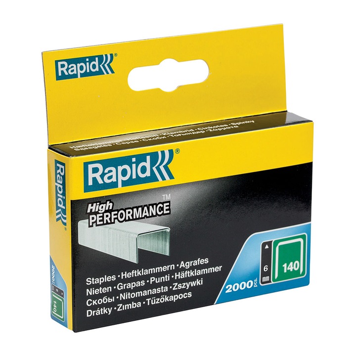 Скоби Rapid 140/6, поцинкована плоска тел, High Performance, за покрив, 2000 скоби/кашон 11905731