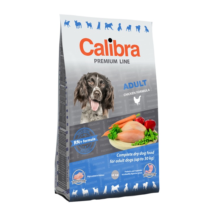 Hrana uscata pentru caini Calibra Premium, Adult 12 kg