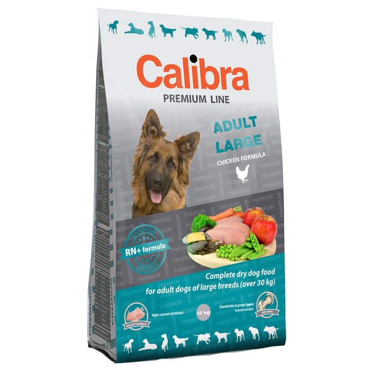 Hrana uscata pentru caini Calibra Premium, Adult Large, 12Kg