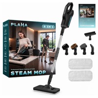 Mop Cu Abur, Plaha®, 1500W, Mop Electric 2 In 1, Aparat Curatat Aburi, Rezervor 500ml, Curatator Aburi Portabil, 2 Trepte De Reglare Abur, Incalzire Rapida 30s, Aparat Curatat Aburi Pentru Gresie, Parchet, Covoare, Cablu 3M, Accesorii Incluse, Negru