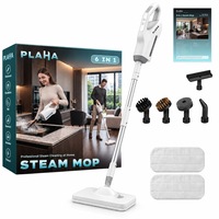 Mop Cu Abur, Plaha®, 1500W, Mop Electric 2 In 1, Aparat Curatat Aburi, Rezervor 500ml, Curatator Aburi Portabil, 2 Trepte De Reglare Abur, Incalzire Rapida 30s, Aparat Curatat Aburi Pentru Gresie, Parchet, Covoare, Cablu 3M, Accesorii Incluse, Alb