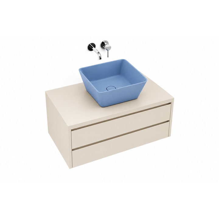 LAVOAR QUADRIO 380x380x160, Blu Ocean Texturat