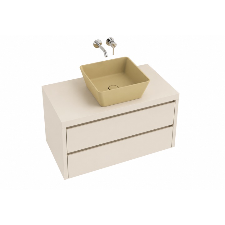 LAVOAR QUADRIO 380x380x160, Beige Ivory Texturat