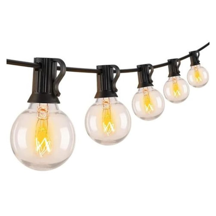 Kültéri fényfüzér 10+1 LED G40, meleg fehér, 3m, vízálló