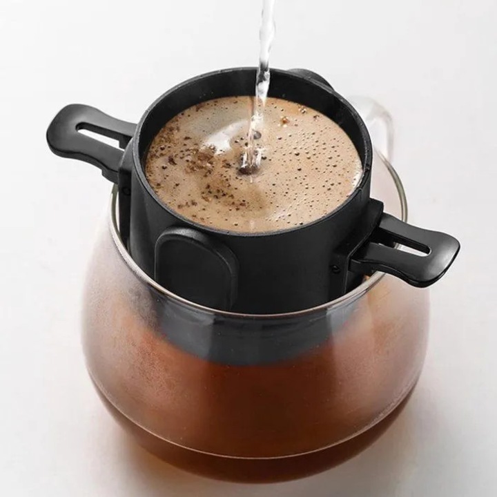Filtru conic reutilizabil din otel inoxidabil pentru cafea manuala 1-2 cesti