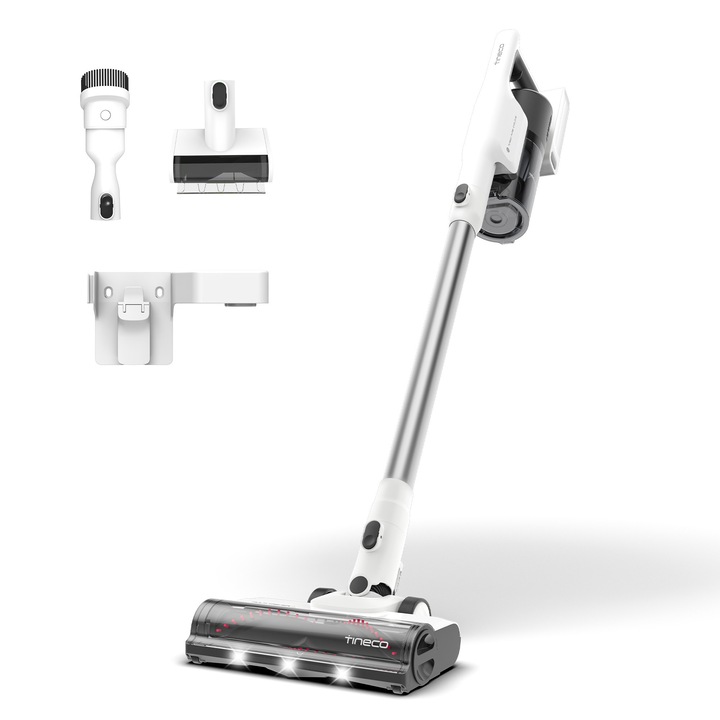 Aspirator Vertical Tineco Pure One A25 Plus, Aspirare Uscata, 180 W, Autonomie 60 Min, 0.8 L, 21.6 V, Alb