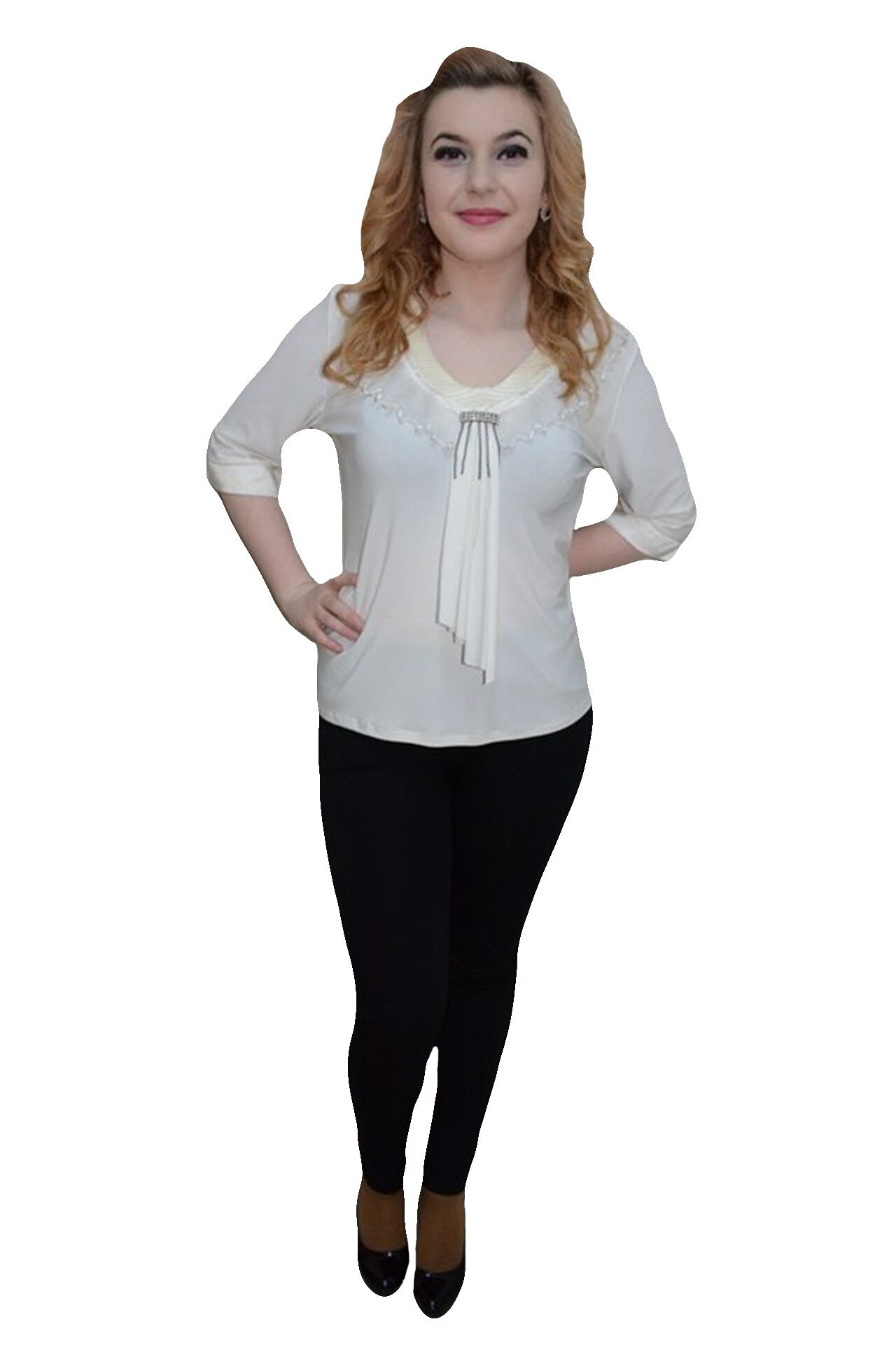 Bluza de ocazie , design de tul si saten , D&J Exclusive, Alb