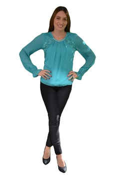 Bolero dama din blana sintetica, scurt in talie si maneca lunga ,D&J Exclusive, Turcoaz Bolero dama din blana sintetica, scurt in talie si maneca lunga ,D&J Exclusive, Turcoaz