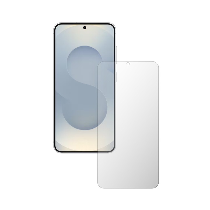 iSkinz Matt kijelzővédő fólia Samsung Galaxy S25-höz - Tokbarát, Szilikon Matt, Tokkal Kompatibilis, Ujjlenyomat-mentes, Öntapadós és Rugalmas