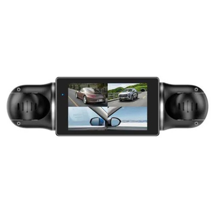 Camera auto quad-lentila C312/Y10 K0285-EP0818-HJ48962, Wi-Fi, inregistrare 4 canale, card TF 32GB inclus, ecran LCD