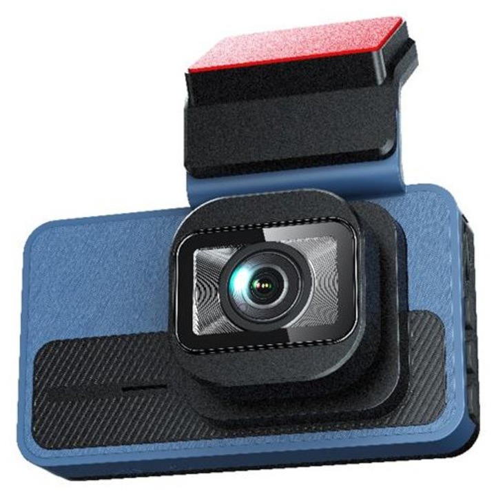 Camera auto dubla 4K+2.5K, WiFi, GPS, vedere nocturna, albastru, 32GB