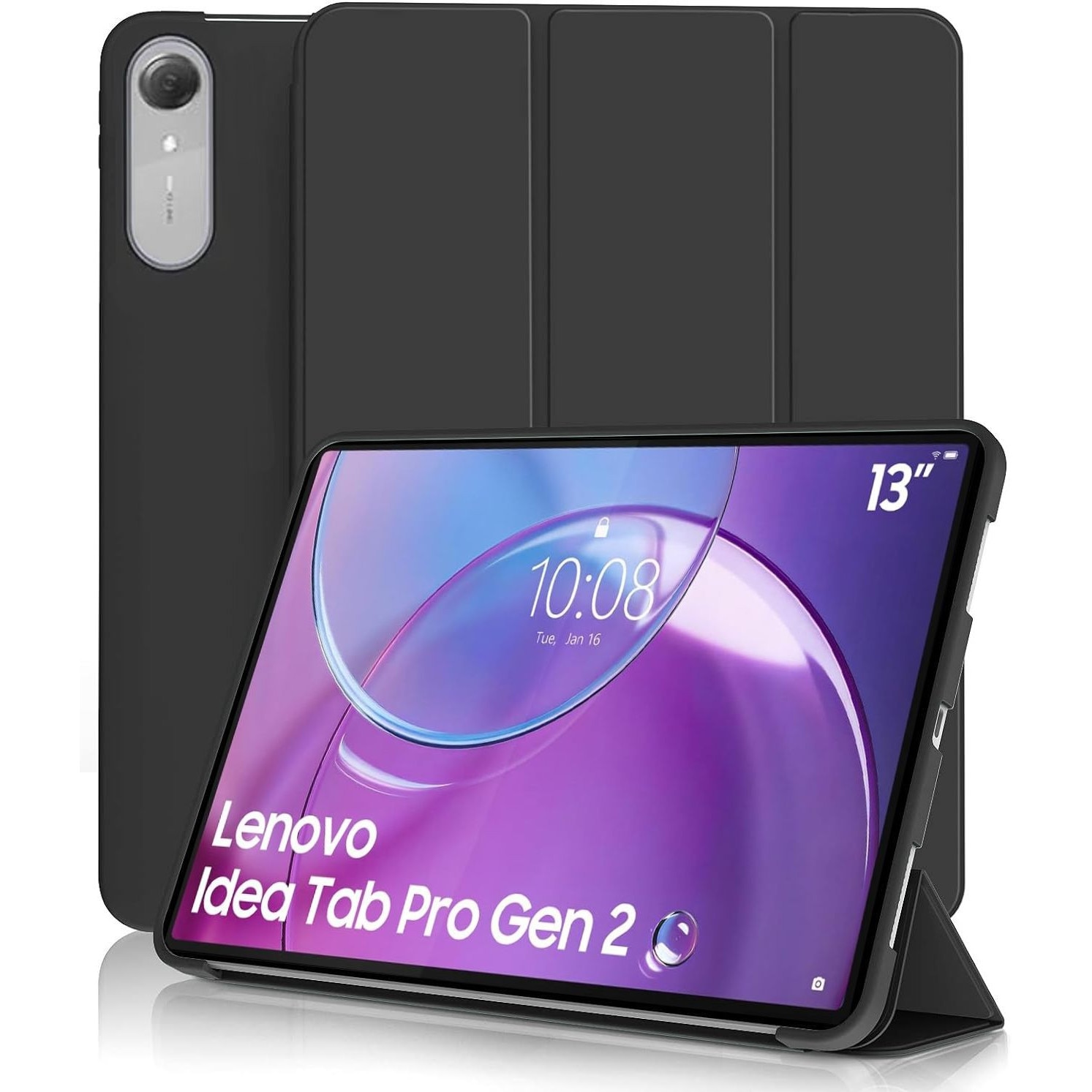 Husa Ultra Slim pentru Lenovo Idea Tab Pro Gen 2 13.0" (2026), Silicon TPU, Smart Cover - Negru