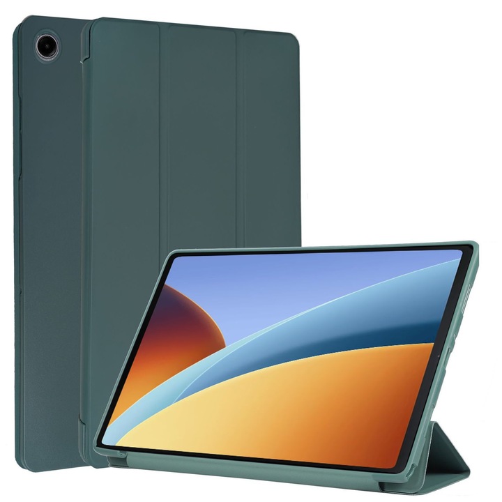 Husa Ultra Slim pentru XIAOMI Redmi Pad 2 (SE) 9.7", Silicon TPU, Smart Cover - Verde Marin