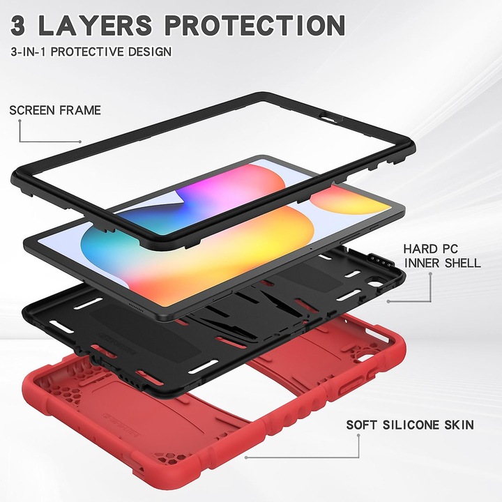 Husa tableta cu suport, multicolor, 10.4 inch, pentru Galaxy Tab S6 Lite