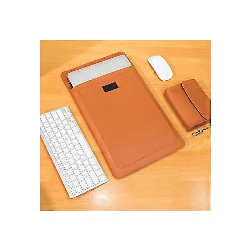 Husa laptop 13-14 inch piele PU rezistenta apa cu geanta mini detasabila, 34.5x25.5cm