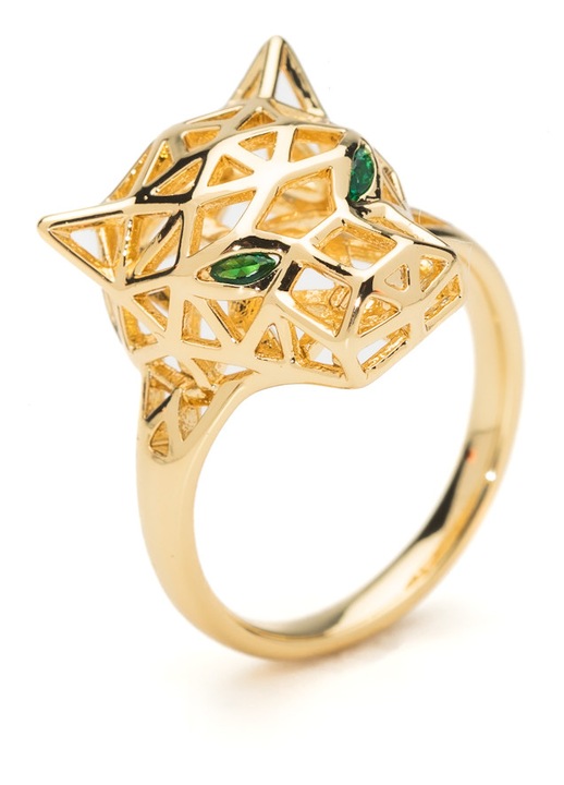 Inel Auriu Panthere Cu Cristale Zirconia