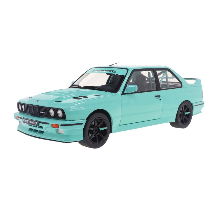 BMW M3 autómodell, Tiffany Blue, Solido Works, 1990, 1:18, Solido
